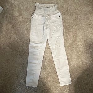 White maternity jeans
